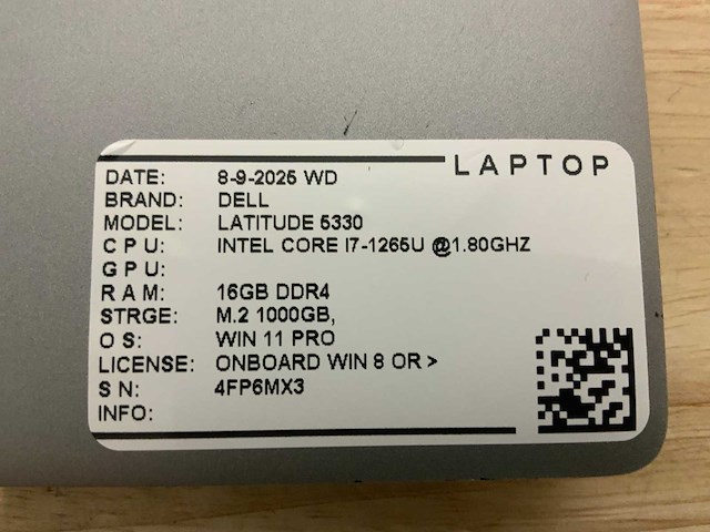 Dell latitude 5330(i7) laptop - afbeelding 8 van  8