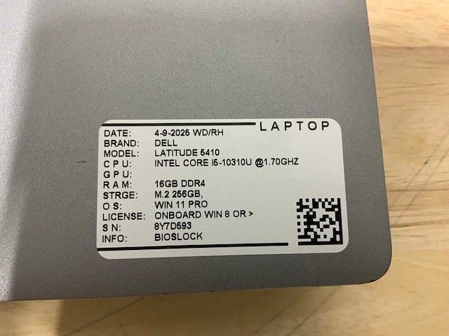 Dell latitude 5410 laptop (2x) - afbeelding 7 van  9