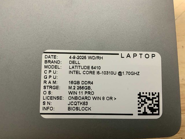 Dell latitude 5410 laptop (2x) - afbeelding 8 van  9