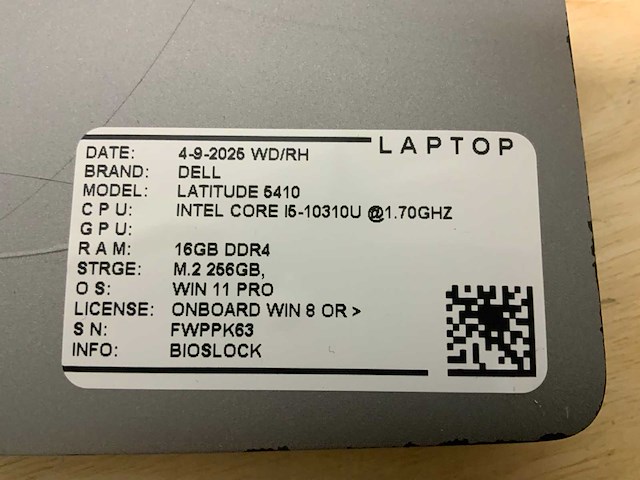 Dell latitude 5410 laptop (2x) - afbeelding 9 van  9