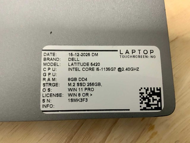 Dell latitude 5420 laptop - afbeelding 8 van  9
