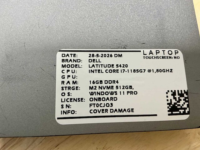 Dell latitude 5420(i7-gen11) laptop - afbeelding 6 van  7