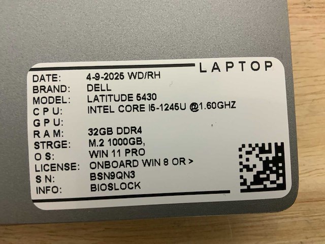 Dell latitude 5430 laptop - afbeelding 8 van  8