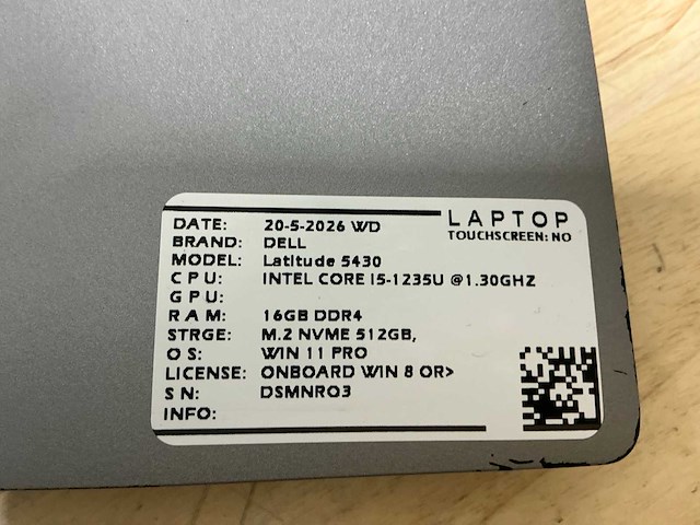 Dell latitude 5430(i5-gen12) laptop (2x) - afbeelding 8 van  8