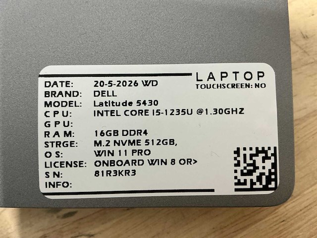 Dell latitude 5430(i5-gen12) laptop - afbeelding 7 van  7