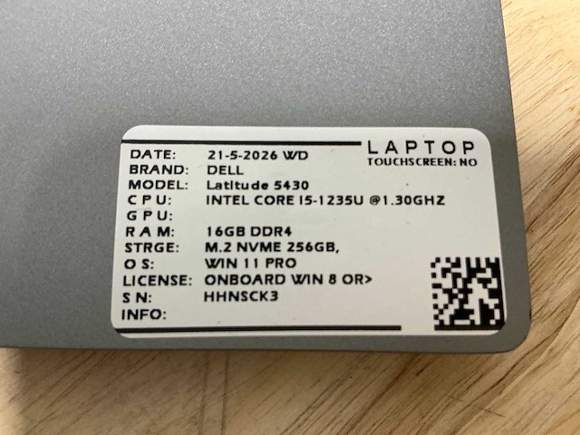 Dell latitude 5430(i5-gen12) laptop - afbeelding 7 van  7