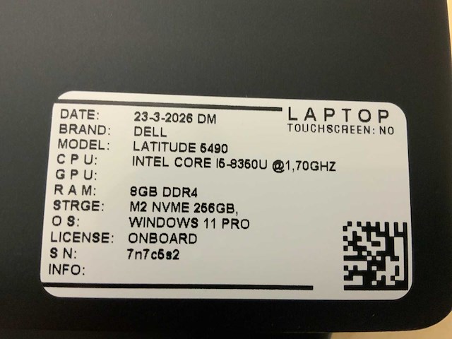 Dell latitude 5490 laptop (4x) - afbeelding 3 van  11