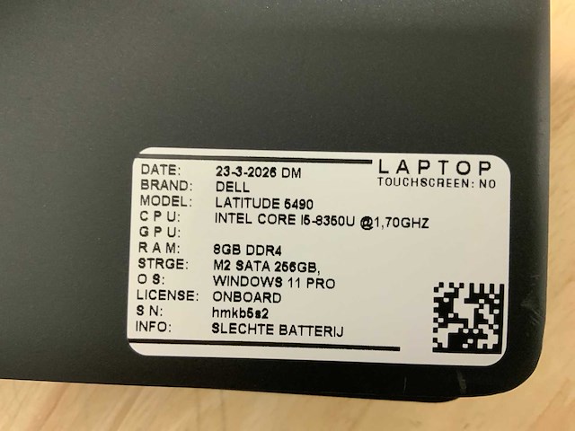 Dell latitude 5490 laptop (4x) - afbeelding 11 van  11