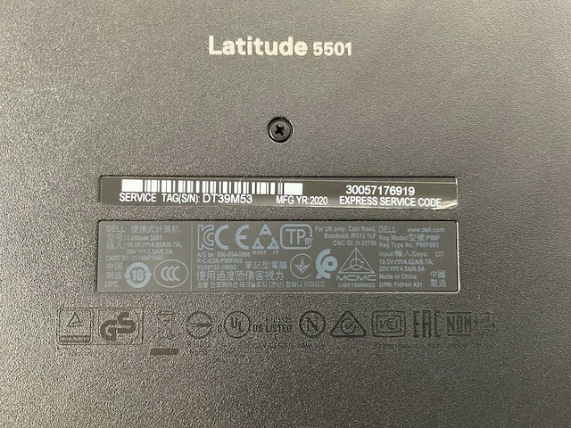 Dell latitude 5501 15,6”, core(tm) i7 9th gen, 32 gb ram, 512 gb nvme, nvidia geforce mx150 2 gb laptop - afbeelding 7 van  7