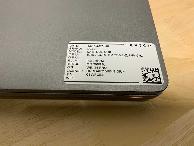 Dell latitude 5510 (i5gen10) laptop - afbeelding 4 van  7