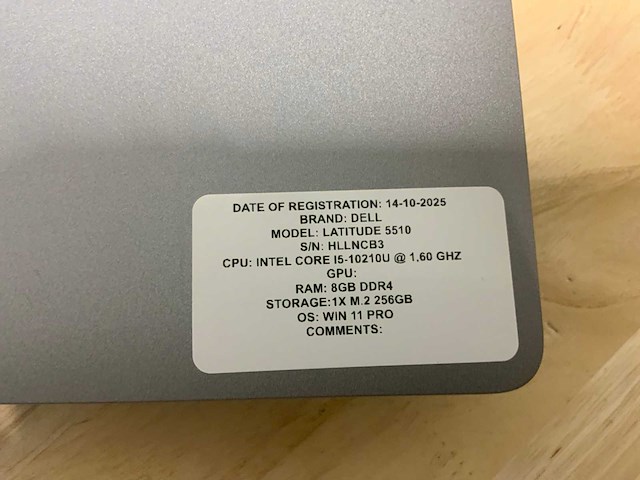 Dell latitude 5510 laptop (2x) - afbeelding 6 van  7