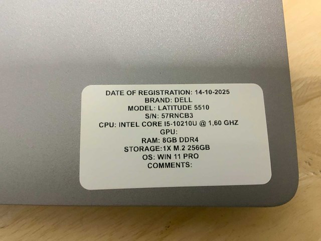 Dell latitude 5510 laptop (2x) - afbeelding 7 van  7