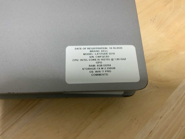 Dell latitude 5510 laptop (2x) - afbeelding 7 van  8