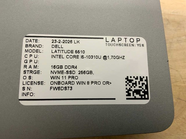 Dell latitude 5510 laptop (2x) - afbeelding 5 van  13