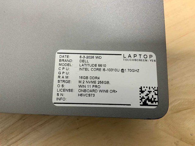 Dell latitude 5510 laptop (2x) - afbeelding 7 van  8
