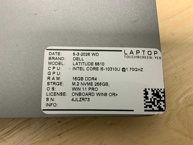 Dell latitude 5510 laptop (2x) - afbeelding 8 van  8