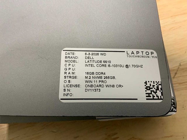 Dell latitude 5510 laptop (2x) - afbeelding 6 van  7