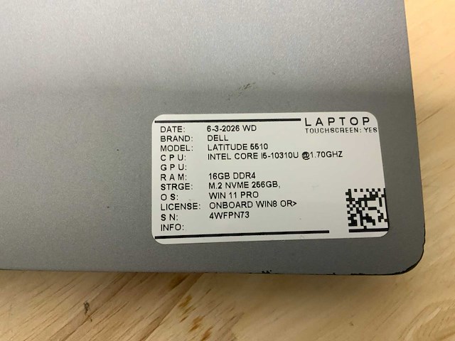 Dell latitude 5510 laptop (2x) - afbeelding 9 van  10