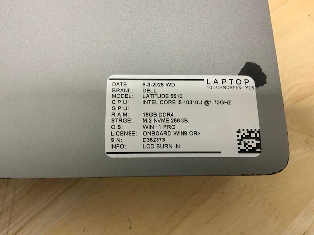 Dell latitude 5510 laptop (2x) - afbeelding 10 van  12