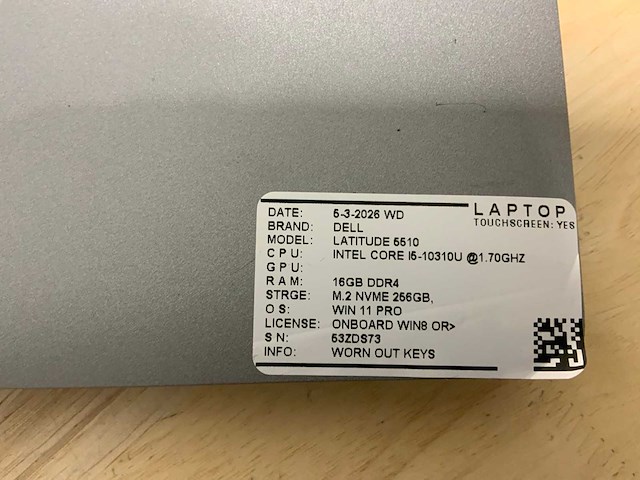 Dell latitude 5510 laptop (2x) - afbeelding 12 van  12