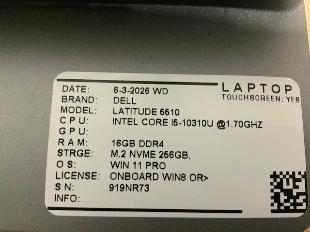 Dell latitude 5510 laptop (2x) - afbeelding 7 van  8