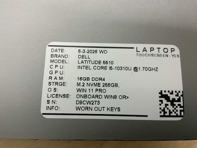 Dell latitude 5510 laptop (2x) - afbeelding 7 van  9