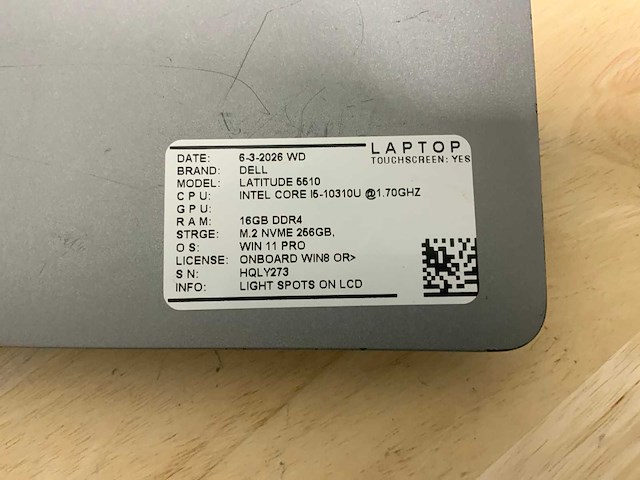 Dell latitude 5510 laptop (2x) - afbeelding 8 van  9