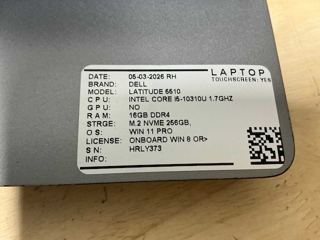 Dell latitude 5510 laptop (2x) - afbeelding 3 van  5