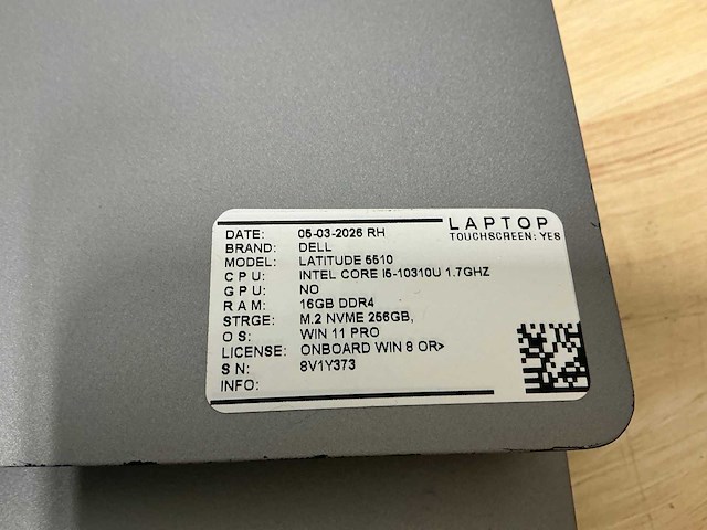 Dell latitude 5510 laptop (2x) - afbeelding 4 van  5