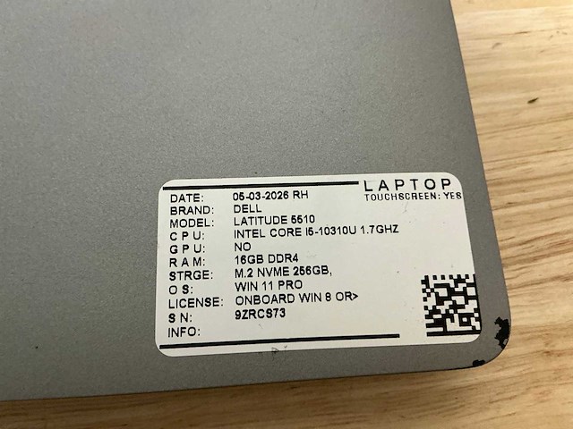 Dell latitude 5510 laptop (2x) - afbeelding 7 van  8