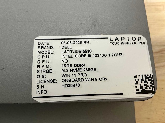 Dell latitude 5510 laptop (2x) - afbeelding 8 van  8