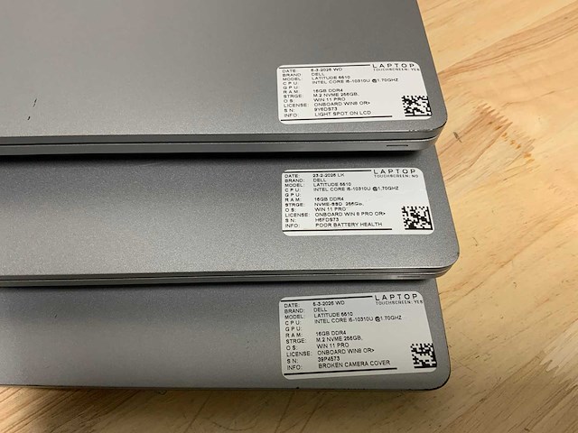 Dell latitude 5510 laptop (3x) - afbeelding 7 van  7