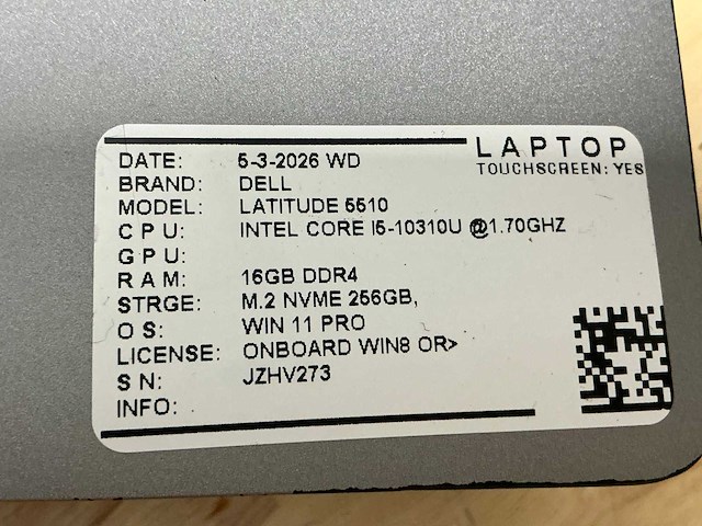 Dell latitude 5510 laptop (4x) - afbeelding 2 van  10