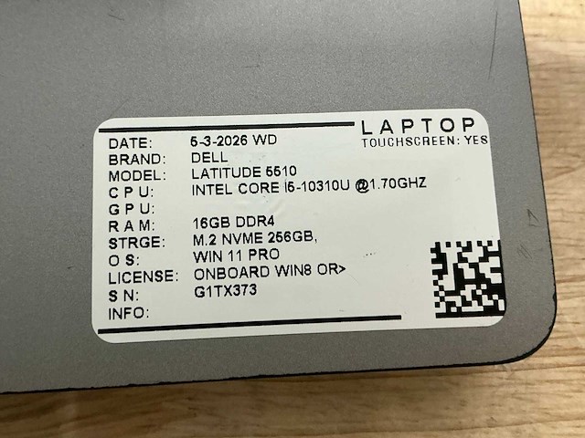 Dell latitude 5510 laptop (4x) - afbeelding 8 van  10