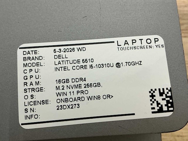 Dell latitude 5510 laptop (4x) - afbeelding 9 van  10