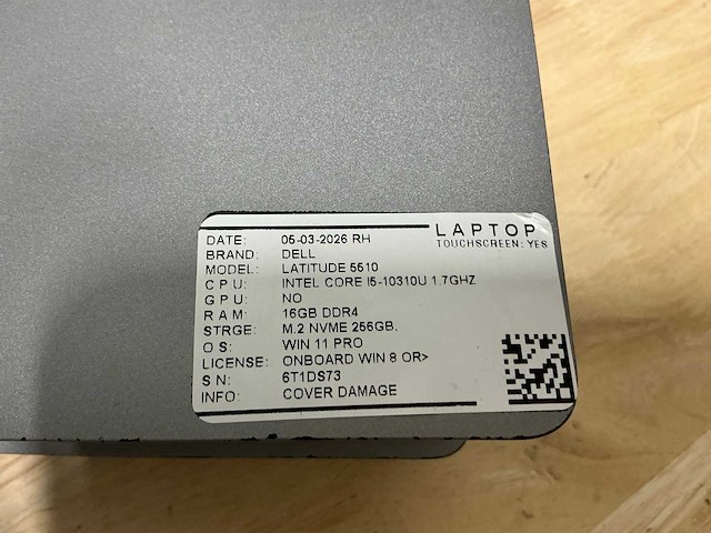 Dell latitude 5510 laptop (4x) - afbeelding 11 van  12