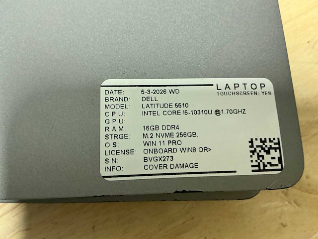 Dell latitude 5510 laptop (4x) - afbeelding 12 van  12