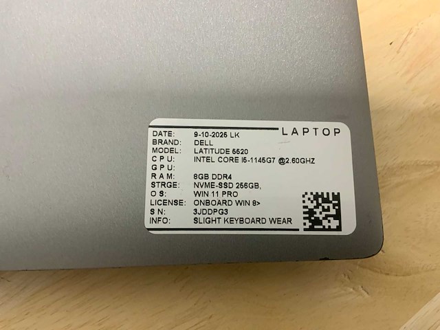 Dell latitude 5520 laptop (2x) - afbeelding 11 van  11