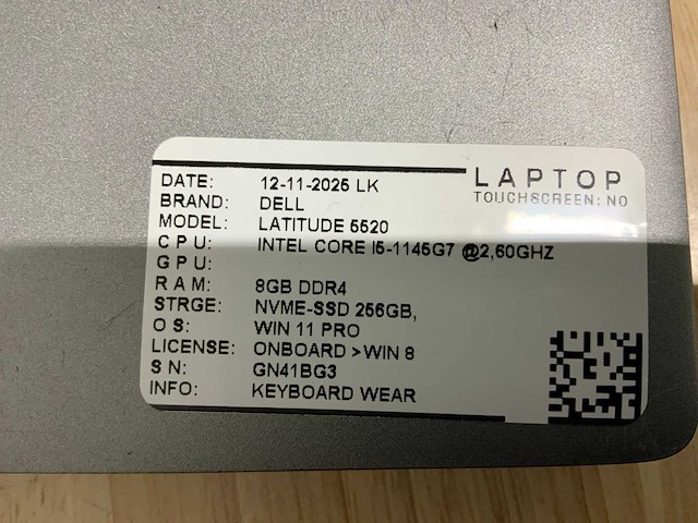 Dell latitude 5520 laptop (2x) - afbeelding 3 van  11