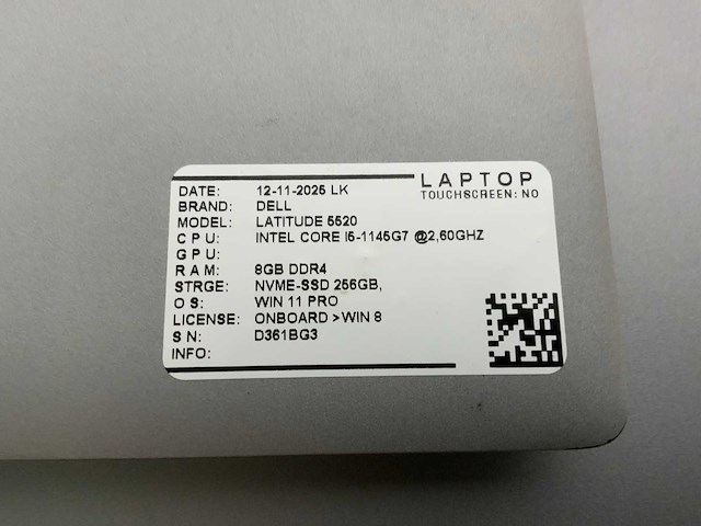 Dell latitude 5520 laptop (2x) - afbeelding 8 van  9