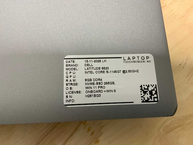 Dell latitude 5520 laptop (2x) - afbeelding 7 van  9