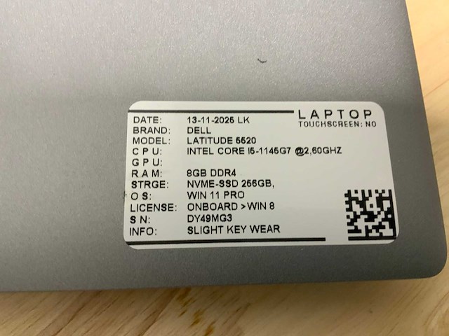 Dell latitude 5520 laptop (2x) - afbeelding 8 van  9