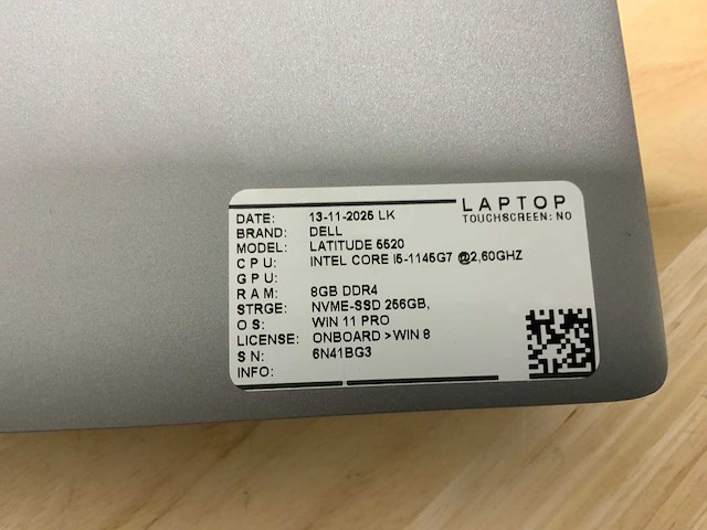 Dell latitude 5520 laptop (2x) - afbeelding 7 van  8