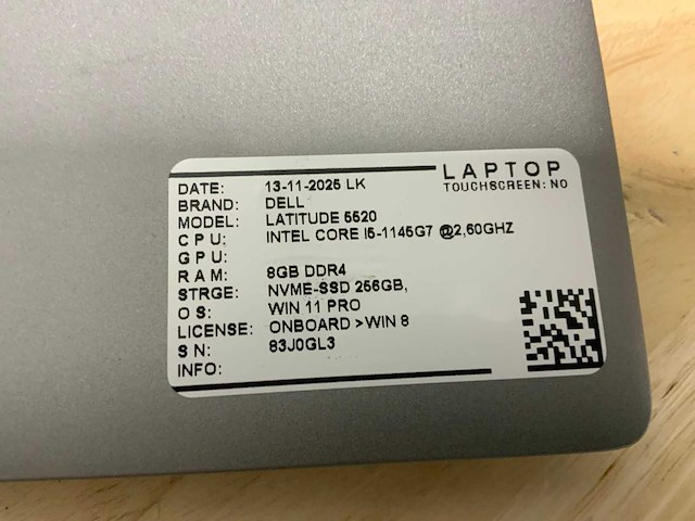 Dell latitude 5520 laptop (2x) - afbeelding 8 van  8