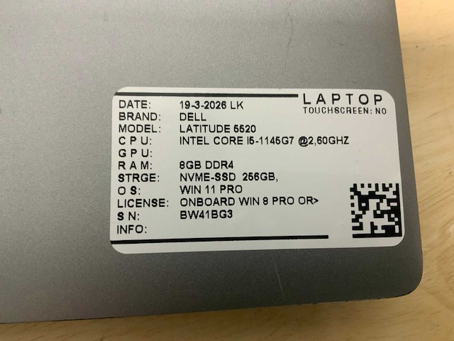 Dell latitude 5520 laptop (2x) - afbeelding 6 van  6