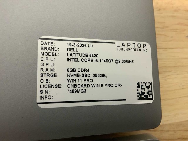 Dell latitude 5520 laptop (2x) - afbeelding 7 van  8