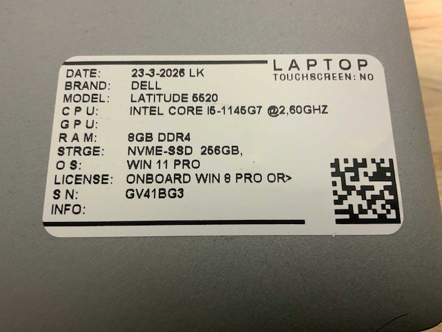 Dell latitude 5520 laptop (2x) - afbeelding 6 van  6
