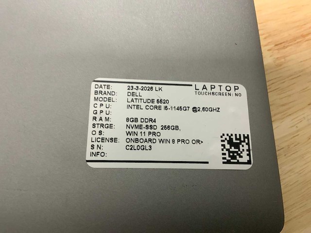 Dell latitude 5520 laptop (2x) - afbeelding 4 van  6