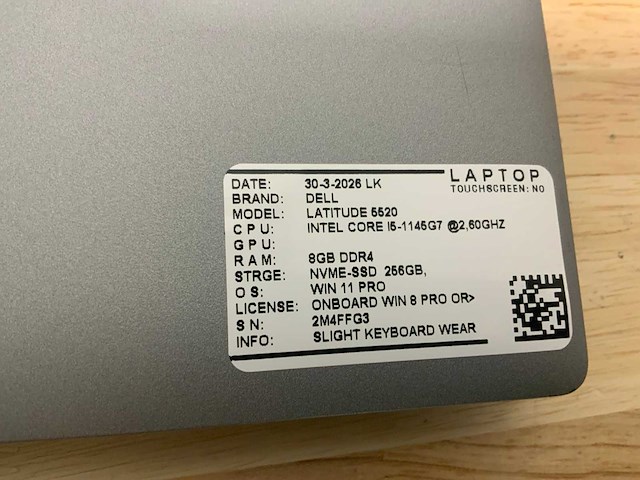 Dell latitude 5520 laptop (2x) - afbeelding 7 van  8