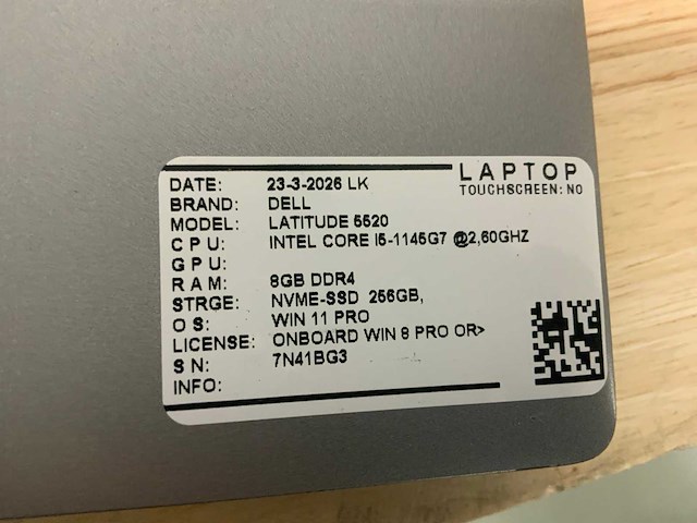 Dell latitude 5520 laptop (2x) - afbeelding 8 van  8